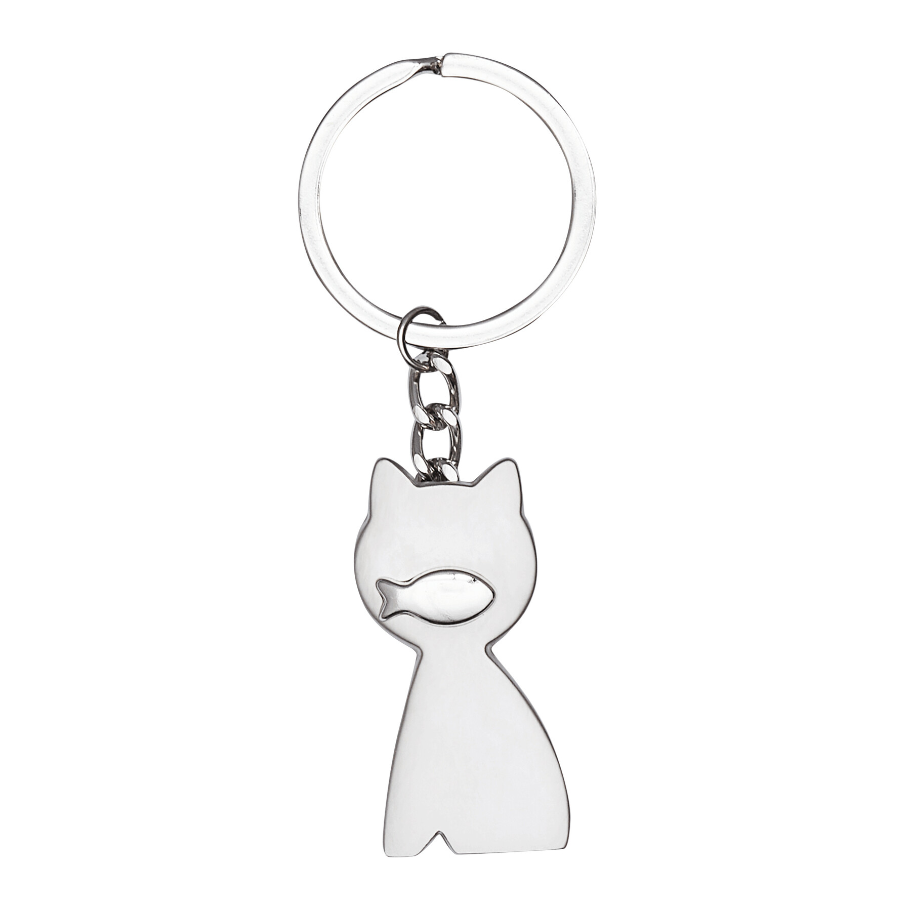 Schlüsselanhänger CAT, silber