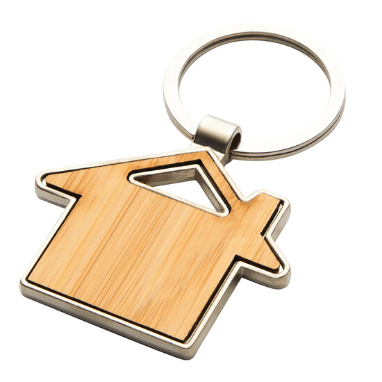 Schlüsselanhänger NEW HOME, braun, silber