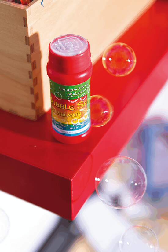 Seifenblasen AIR BUBBLE, 4 sortierte Farben, Preis pro Stück, blau, gelb, grün, rot