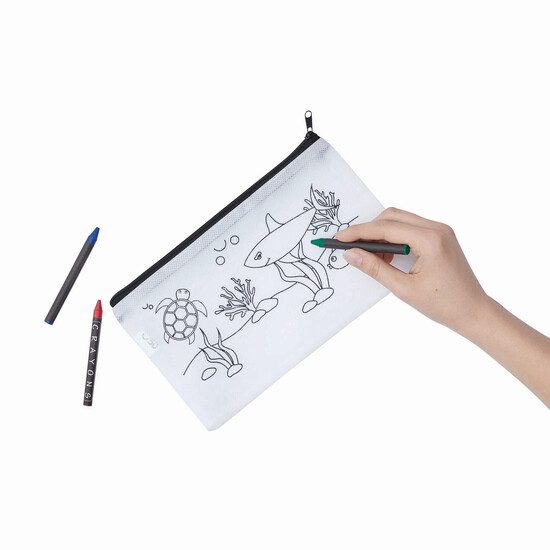 Stiftetasche COLOURFUL SCHOOL, weiß