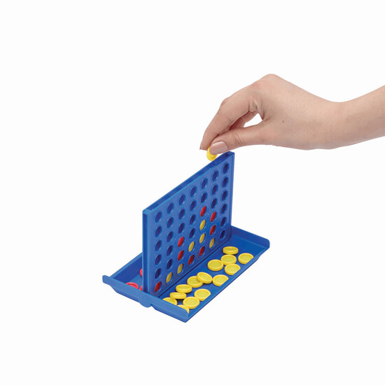 Reisespiel 4 IN A LINE, blau, gelb, rot