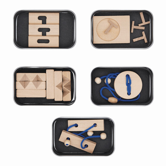 Geschicklichkeitsspiel THINK ABOUT, 5-fach sortiert, silber