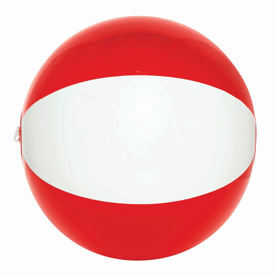 Strandball OCEAN, transparent rot, weiß