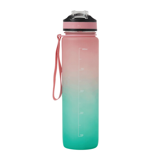 Sport-Trinkflasche HYDRO LEVEL, pink, türkis
