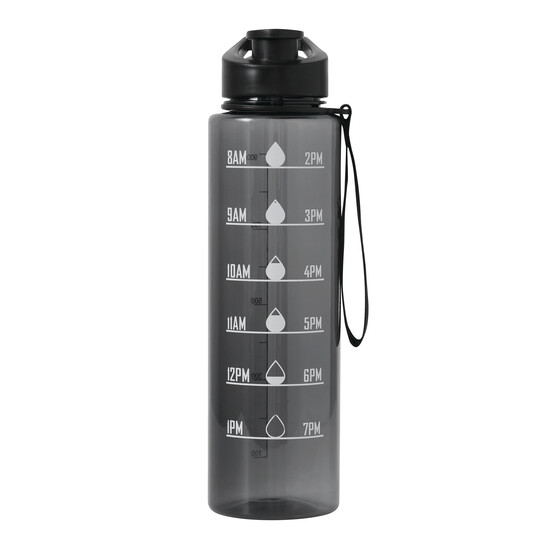 Sport-Trinkflasche AQUA LEVEL, schwarz