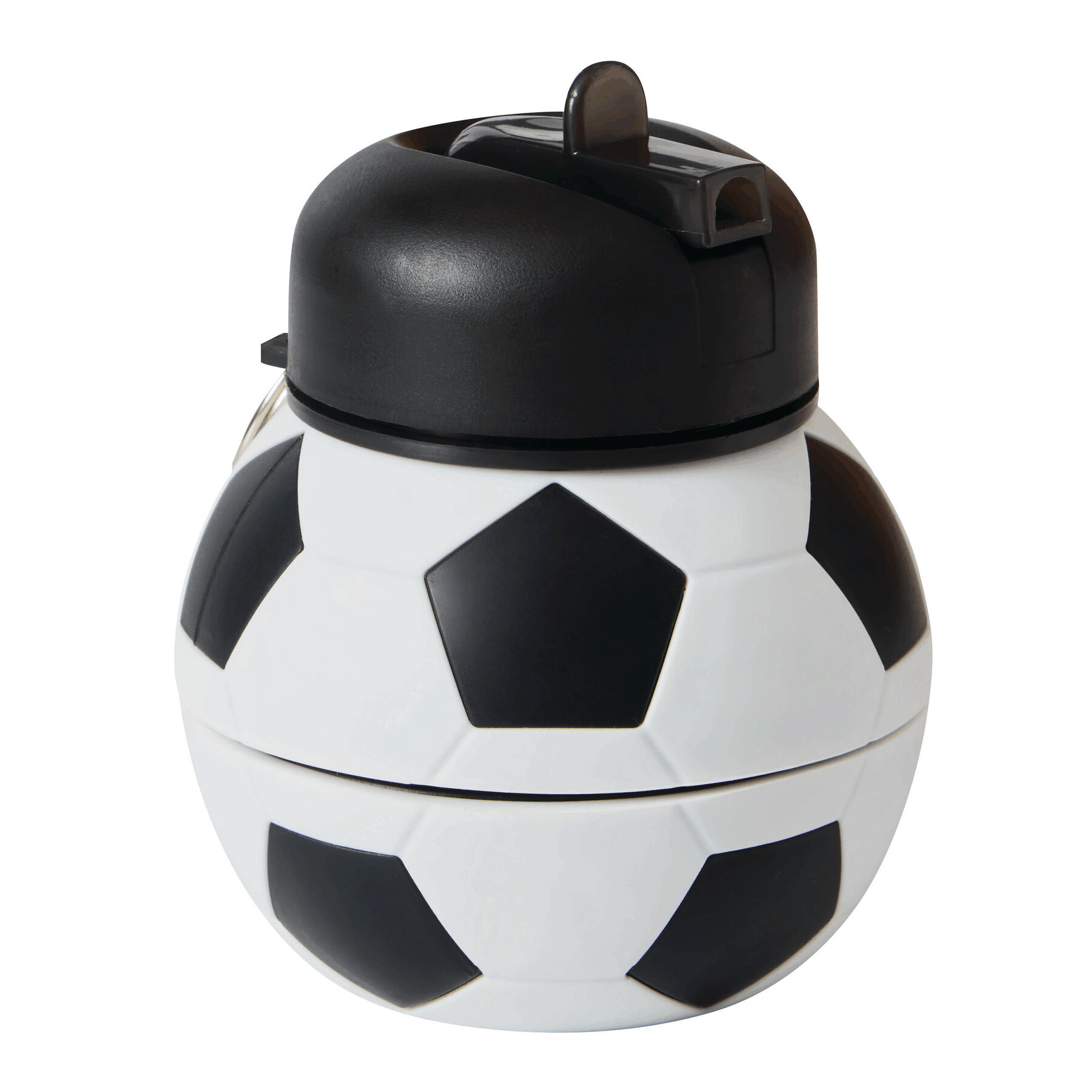 Faltbare Trinkflasche SOCCERMATE, schwarz