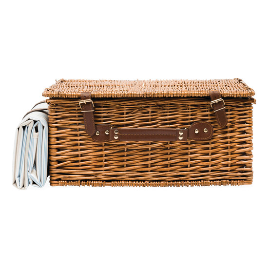 Weiden-Picknickkorb MADISON PARK, beige, blau, braun