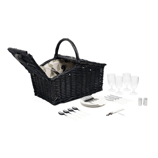 Weiden-Picknickkorb RICHMOND PARK für 4 Personen, dunkelbraun