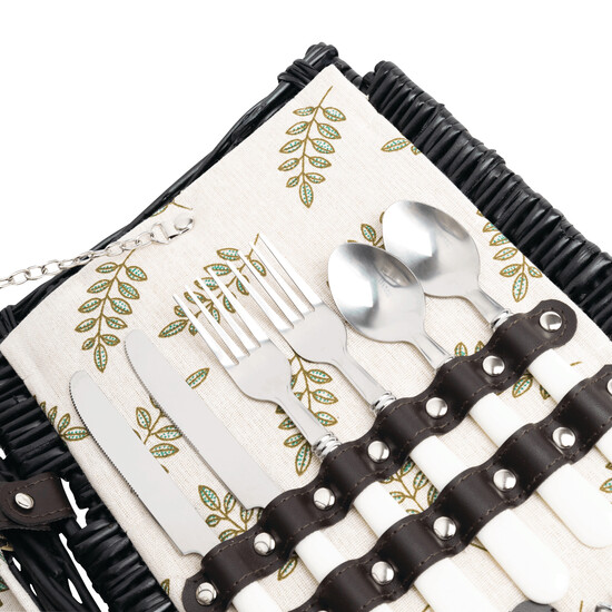 Weiden-Picknickkorb RICHMOND PARK für 4 Personen, dunkelbraun