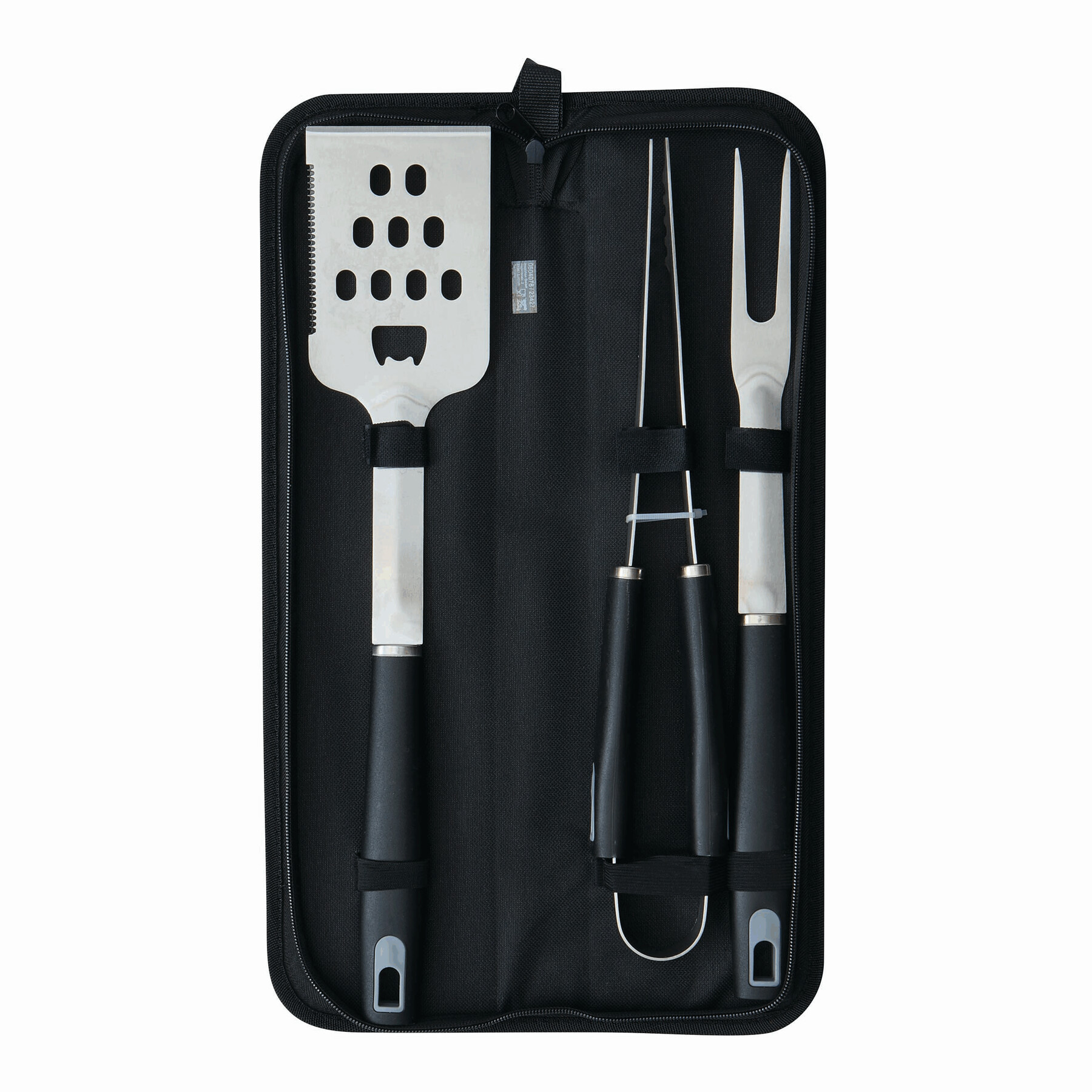 Edelstahl-Grillbesteck PRETTY BBQ, schwarz, silber