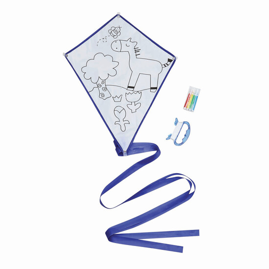 Drachen zum Bemalen ARTISTIC, blau, weiß