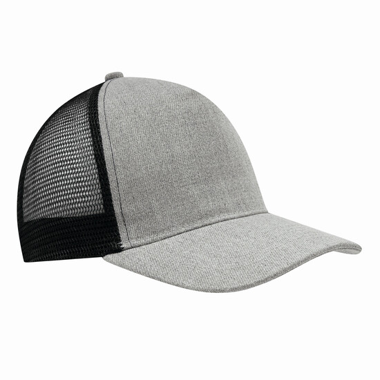 5-Panel-Cap CASUAL FIT, grau, schwarz