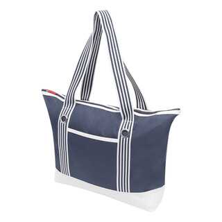 Strandtasche MARLENE, beige, marineblau