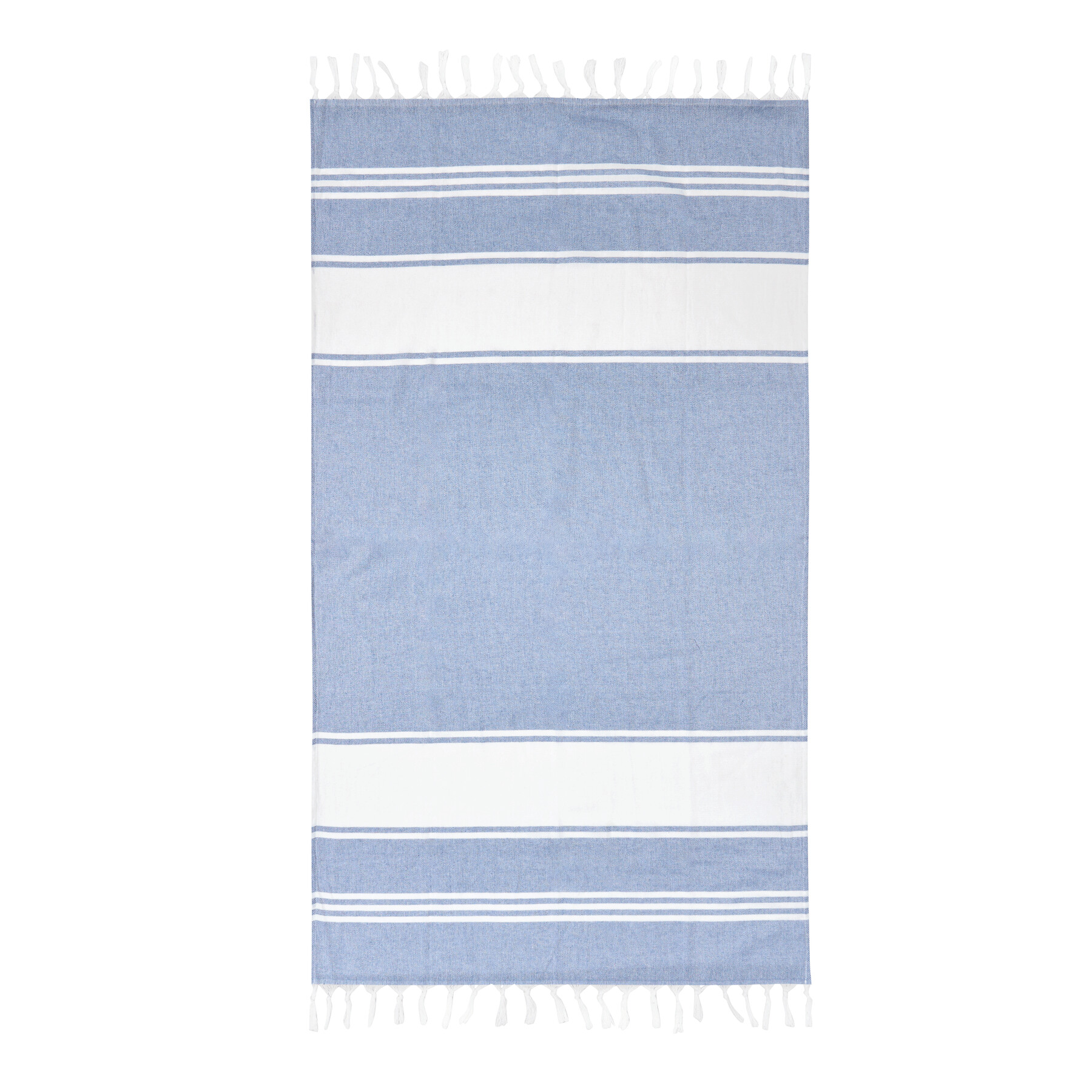 Großes Strandtuch / Saunatuch SUN & STEAM, blau, weiß