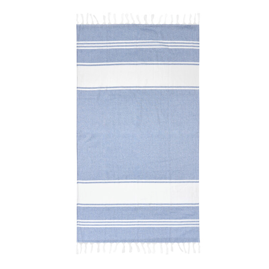 Großes Strandtuch / Saunatuch SUN & STEAM, blau, weiß
