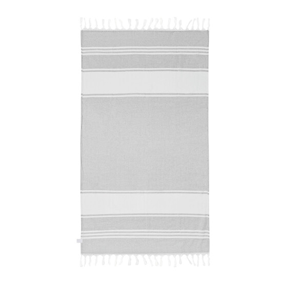 Großes Strandtuch / Saunatuch SUN & STEAM, grau, weiß