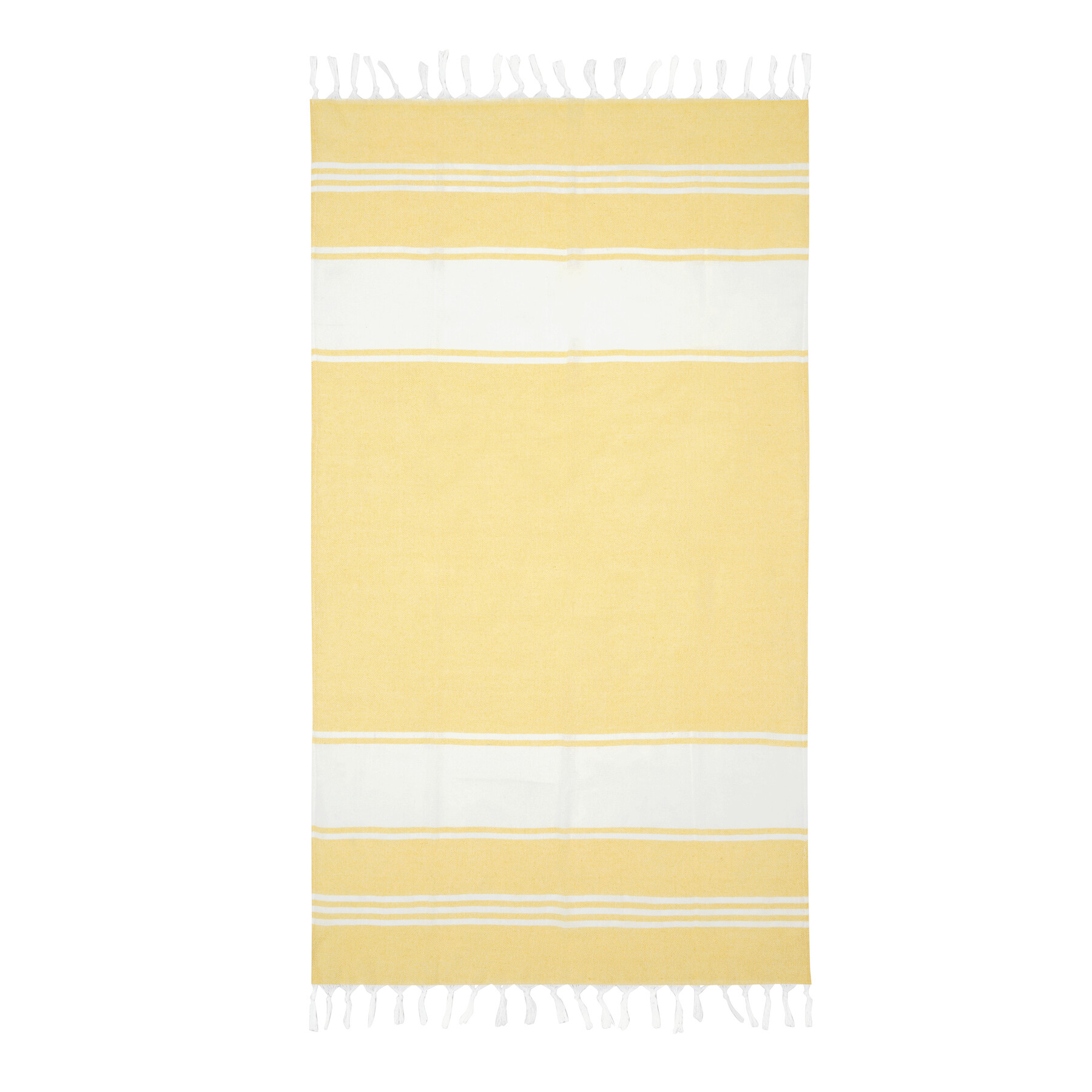 Großes Strandtuch / Saunatuch SUN & STEAM, gelb, weiß