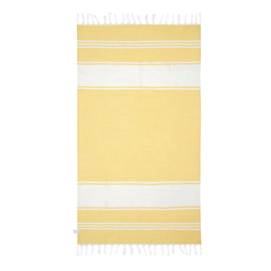 Großes Strandtuch / Saunatuch SUN & STEAM, gelb, weiß