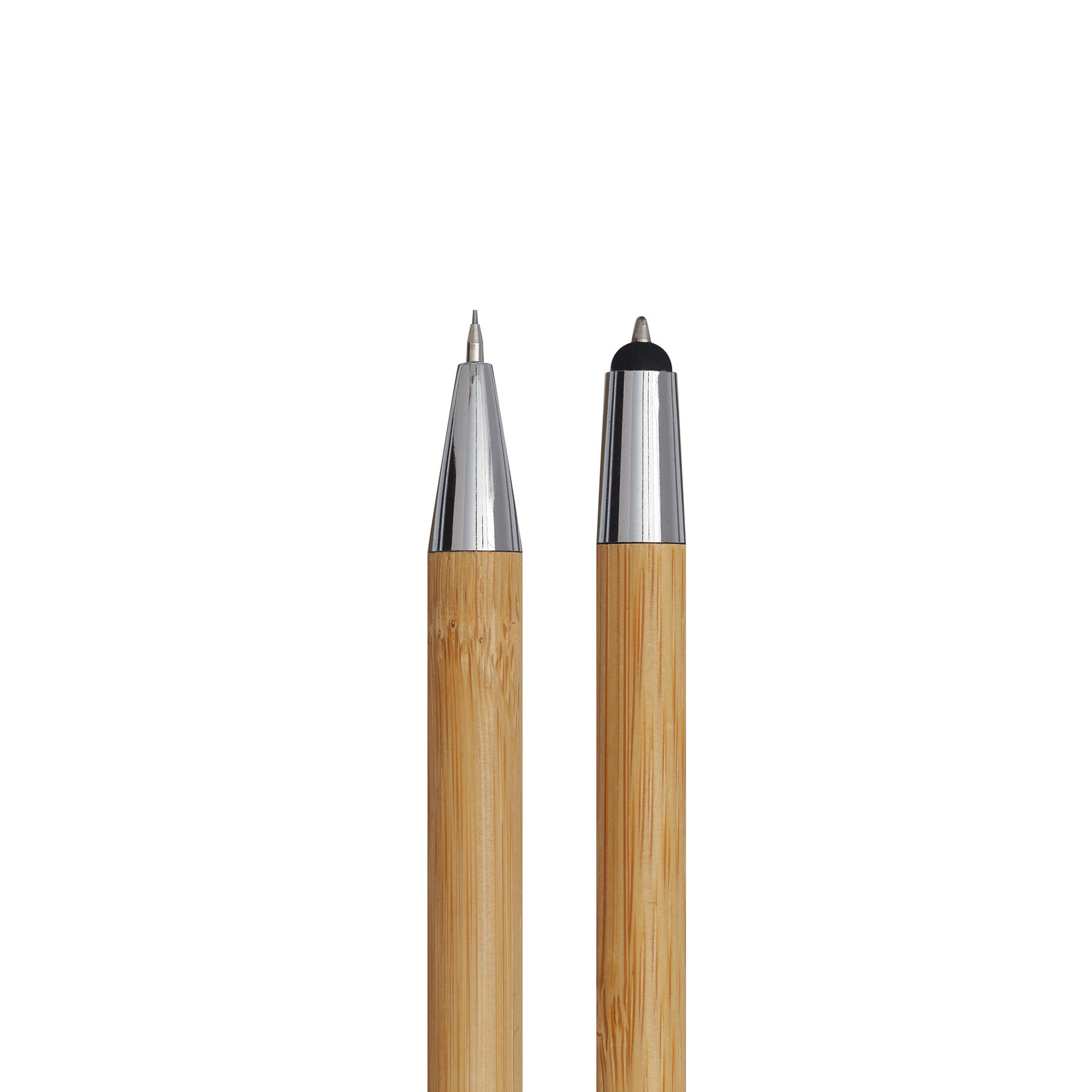 Schreibset DOUBLE BAMBOO, braun, silber