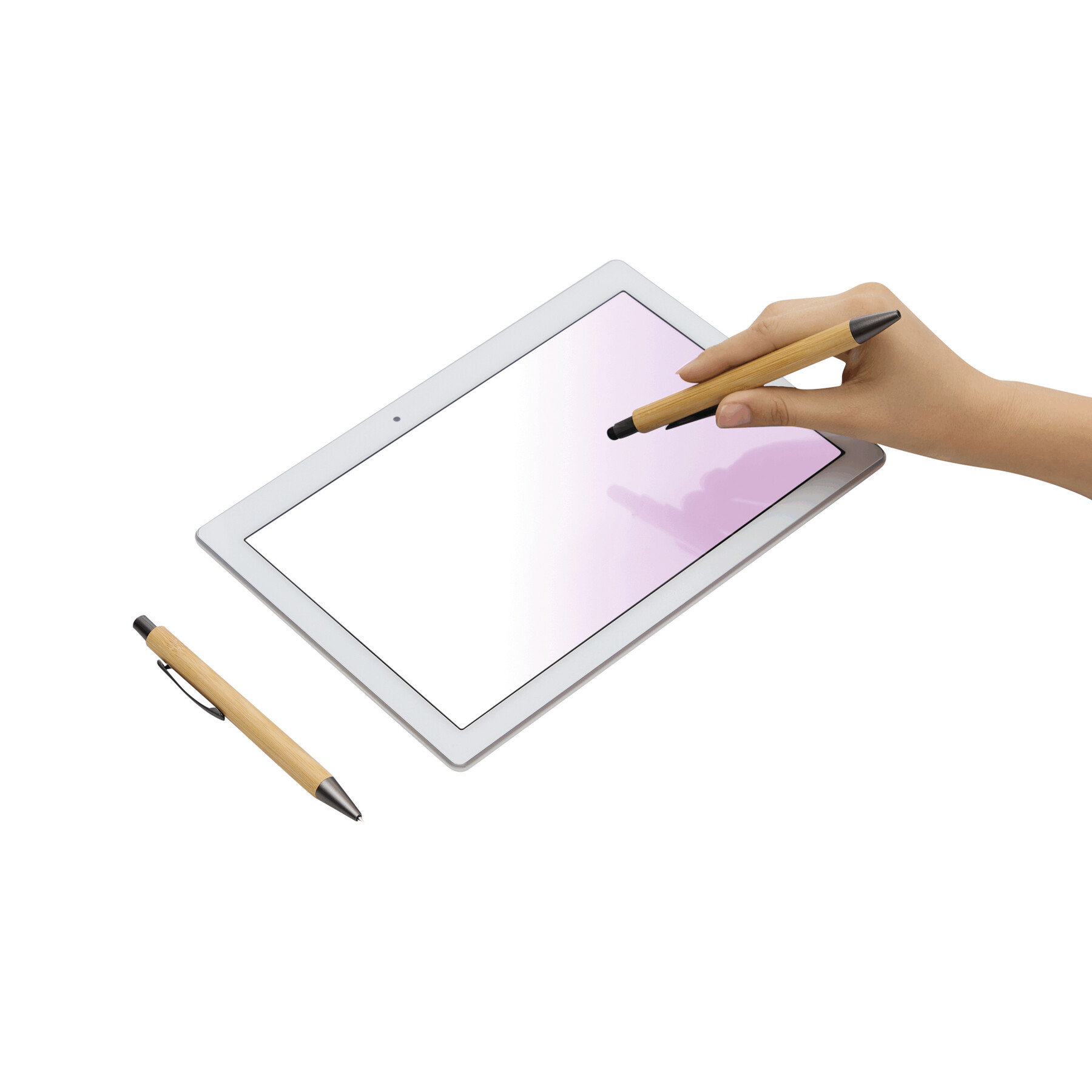 Schreibset DOUBLE BAMBOO REVISED, braun, silber