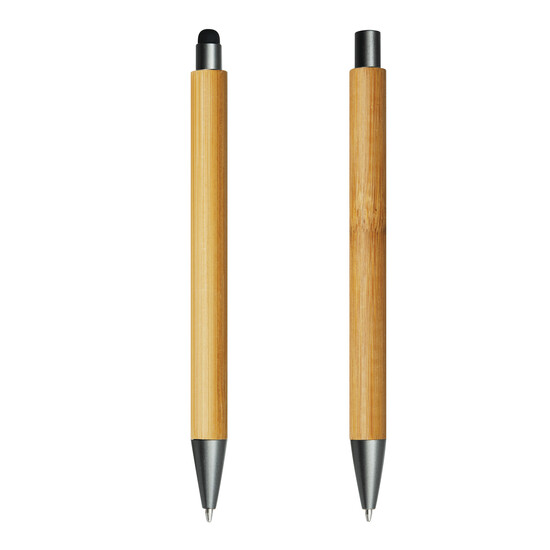 Schreibset DOUBLE BAMBOO REVISED, braun, silber