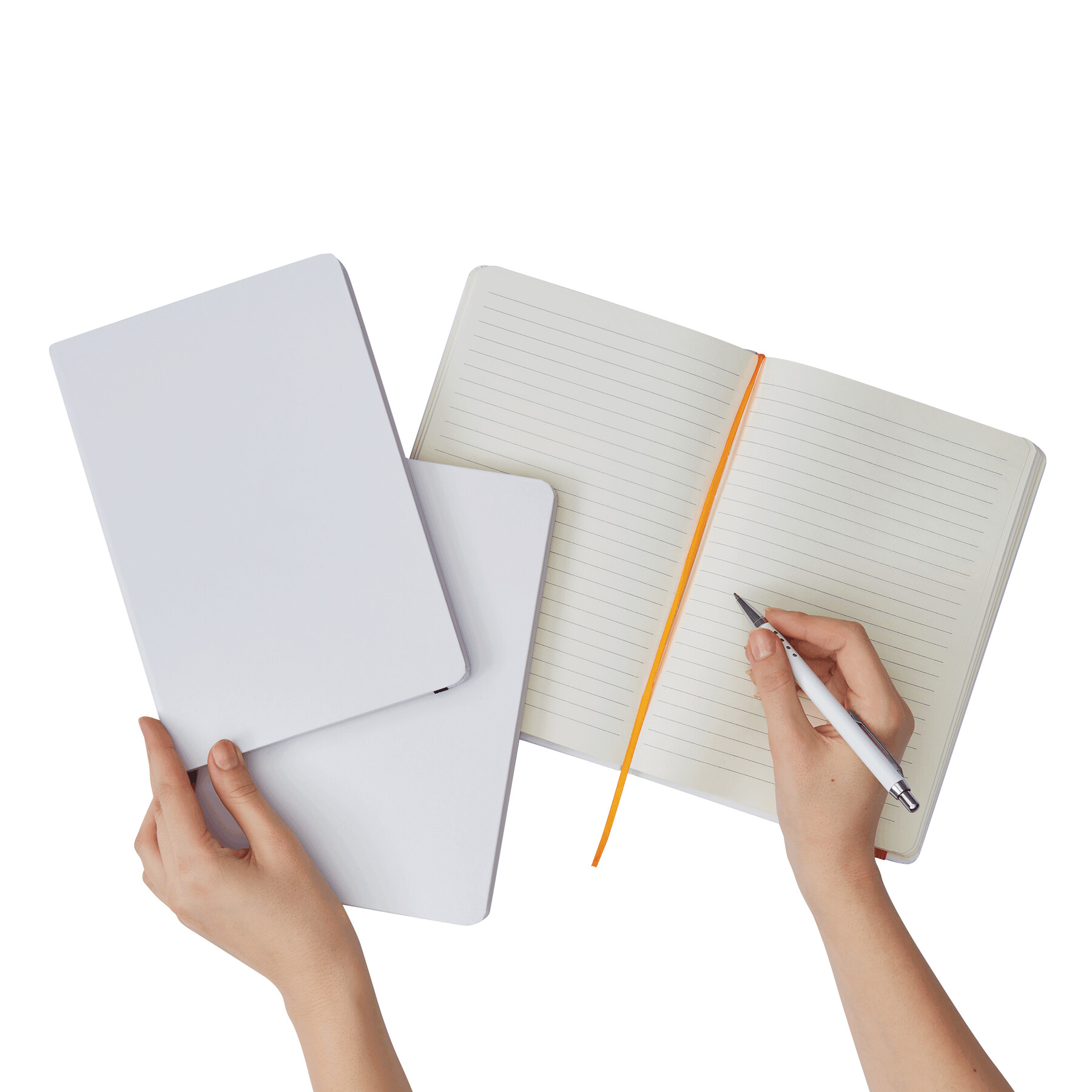 Notizbuch AUTHOR im DIN-A5-Format, orange, weiß