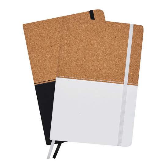 Notizbuch CORKY im DIN-A5-Format, braun, weiß