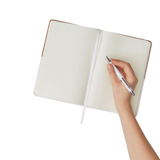 Notizbuch CORKY im DIN-A5-Format, braun, weiß