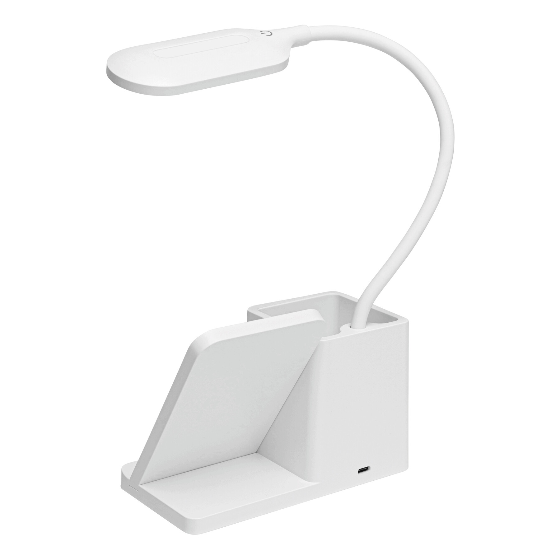 Schreibtisch-Lampe mit Ladestation LIGHT & CHARGE, weiß