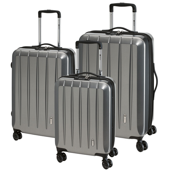Trolley-Set LONDON 2.0, 3-tlg., carbon silber