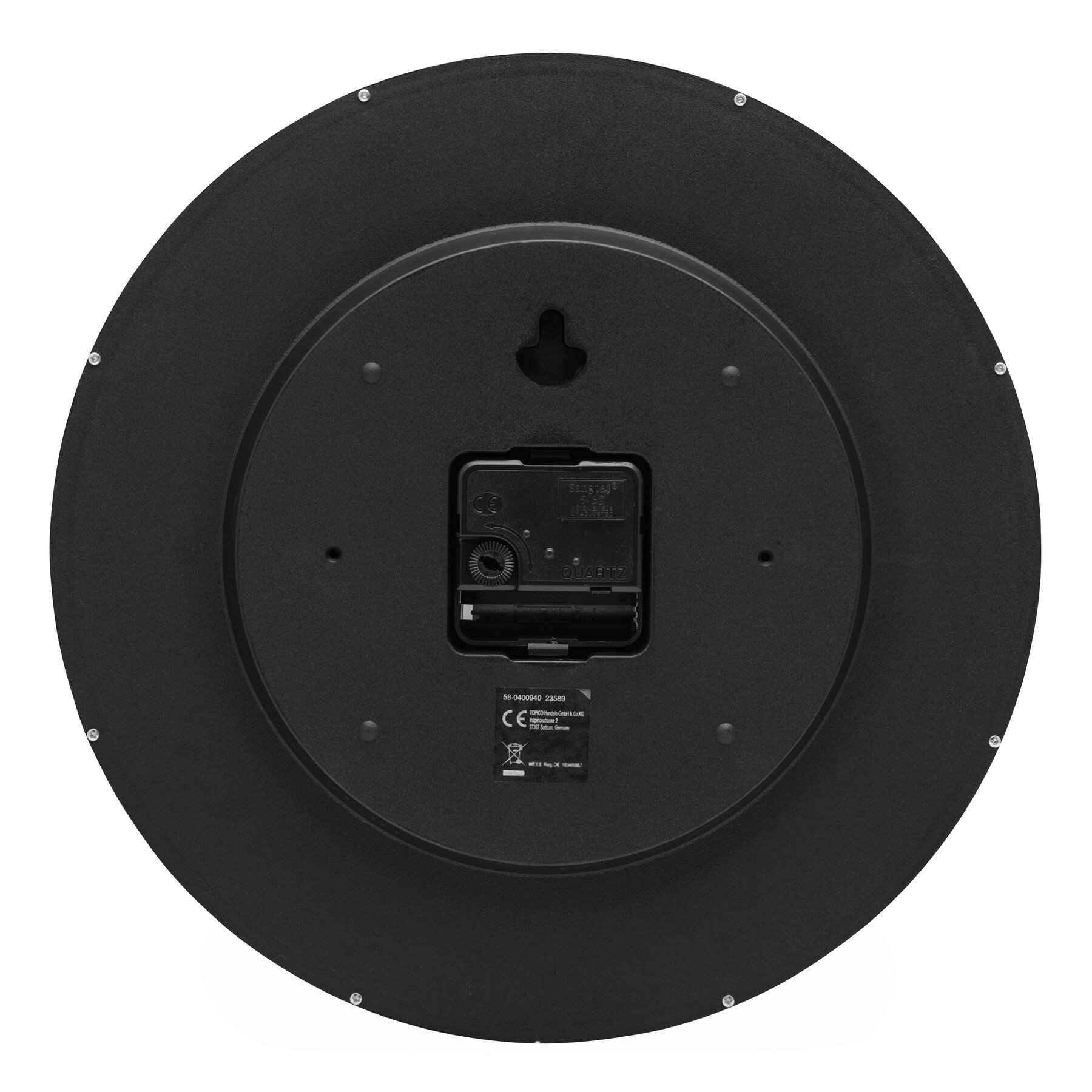 Wanduhr HEMERA, schwarz, silber