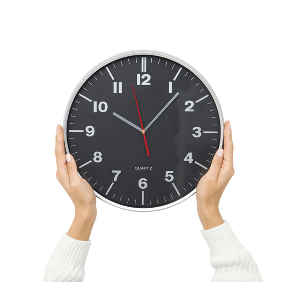 Wanduhr HEMERA, schwarz, silber