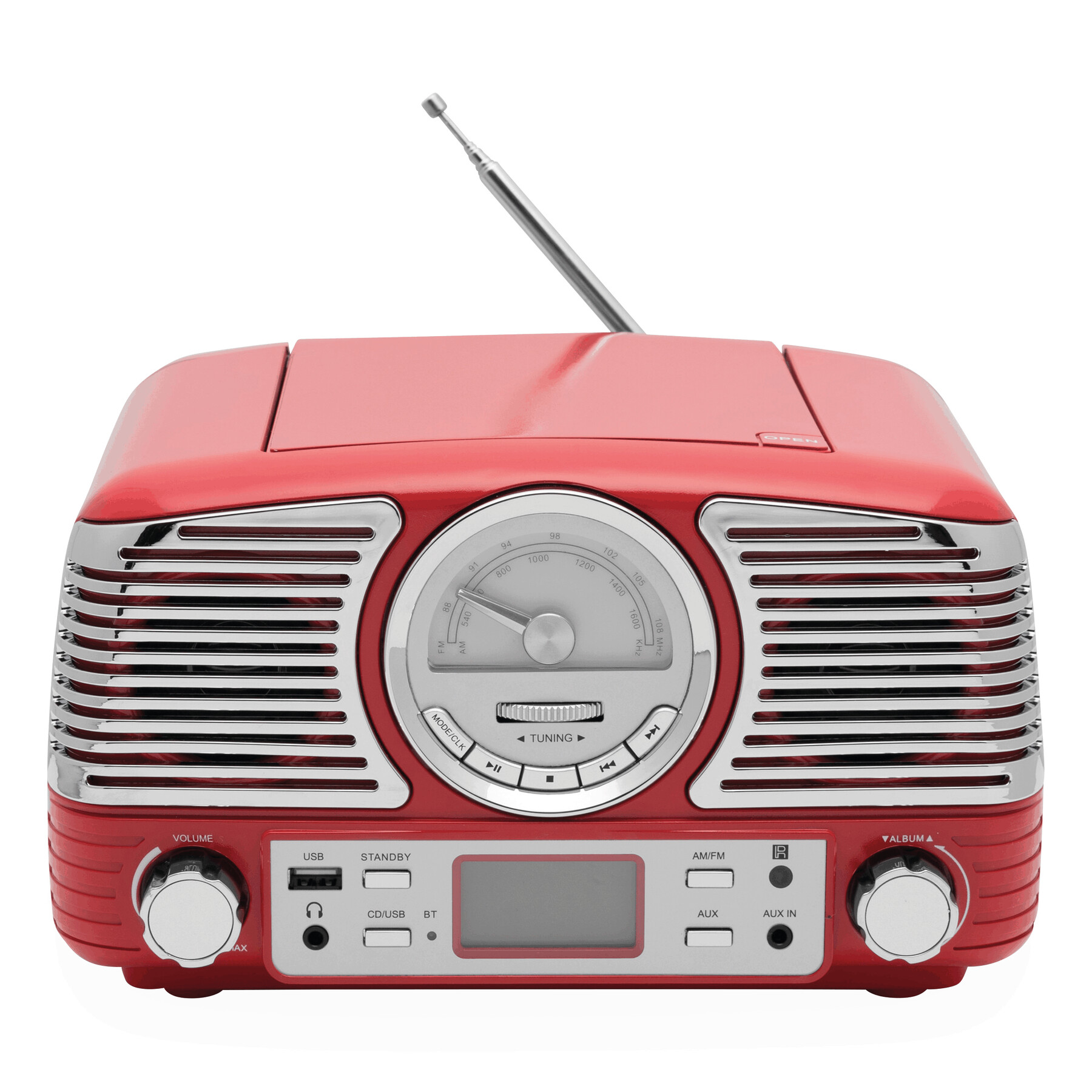 CD-Radiorekorder DINER, rot, silber