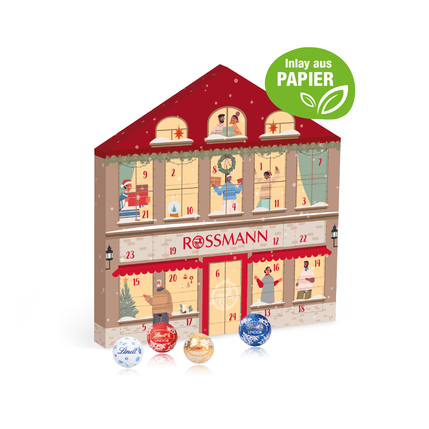 Adventskalender Weihnachtshaus "Exklusiv" mit Lindt Minis