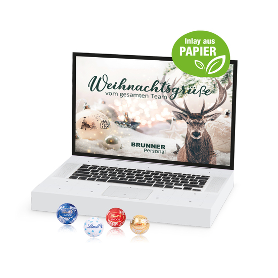 Adventskalender Laptop mit Lindt Minis
