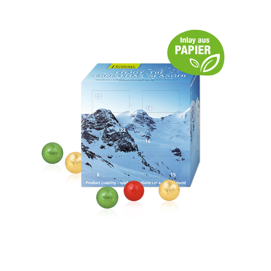 Adventskalender "Cube" mit Fairtrade® Schokolade mit Papier-Inlay