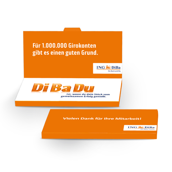 Grußkarte mit Schokoladentafel von Lindt