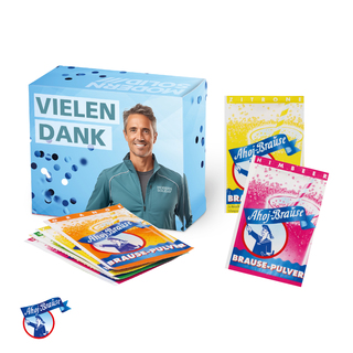 Werbebox mit Ahoj-Brause Pulver