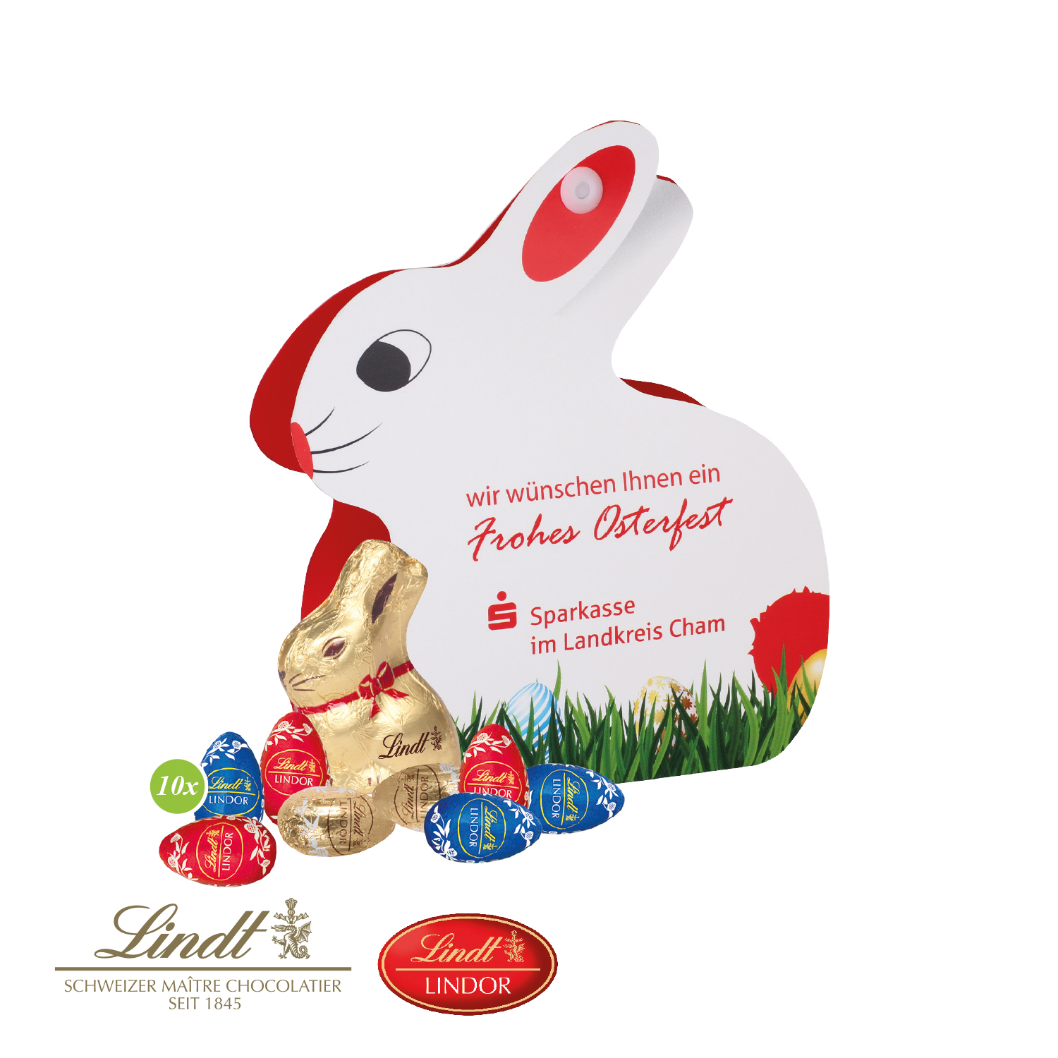 Werbe-Hase mit Schokoladenmischung von Lindt