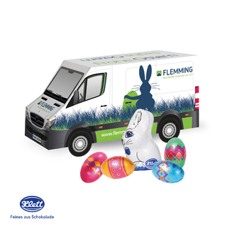 3D Präsent "Transporter" Ostern mit Klett Schokoladenmischung