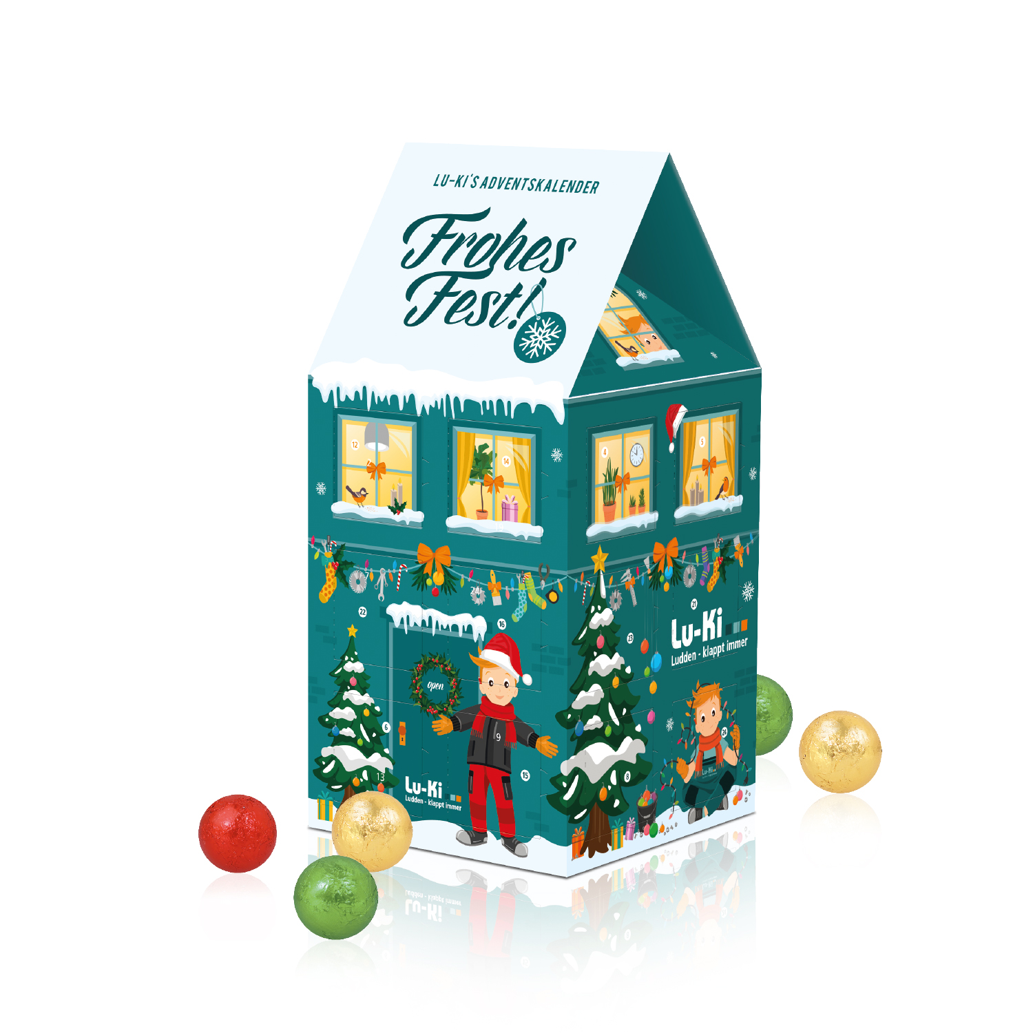 Adventskalender-Haus "XL" mit Fairtrade® Schokolade