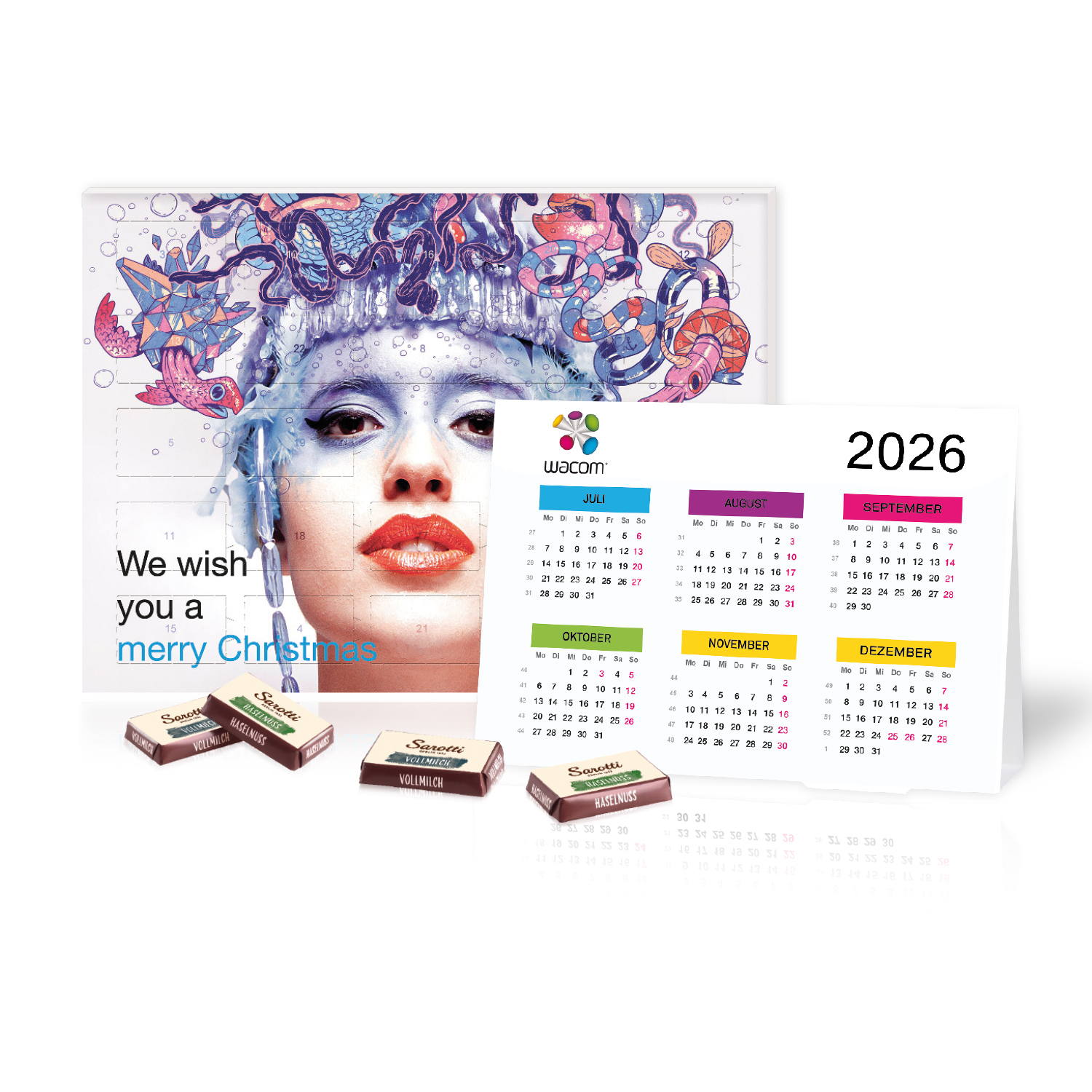 „2 in 1“ Marken-Adventskalender Sarotti mit Jahresplaner