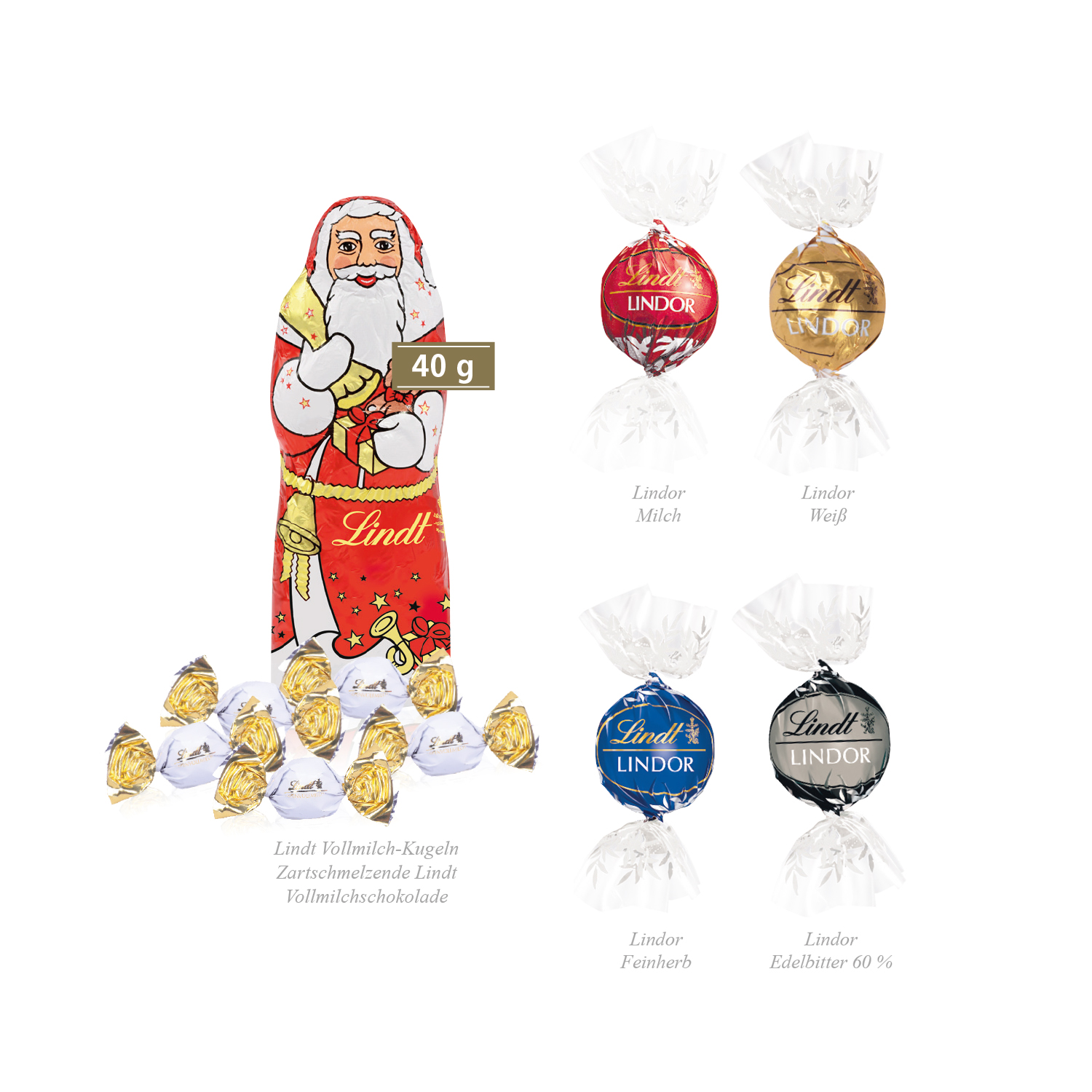 Premium-Präsent mit Lindt Weihnachtsmann „Medium“