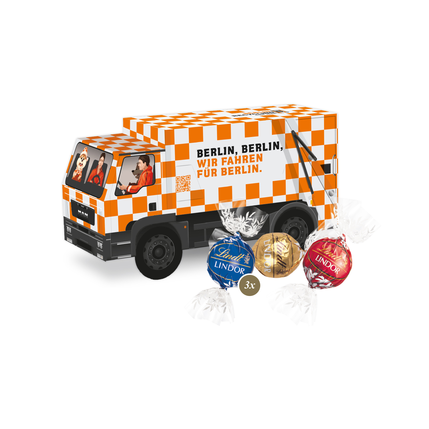 3D Präsent "LKW" mit Lindor Pralinés