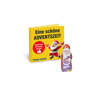 Werbe-Klappkarte mit Weihnachtsmann von Milka