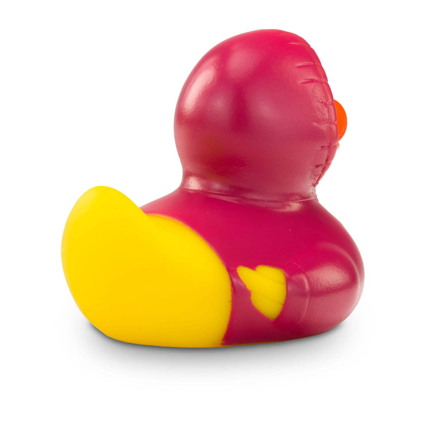 gelbe Werbeente Hektor Hoodie mit pinken Kapuzenpullover inklusive Kordel, Größe: ca. 8 cm. Inklusive Quietschventil