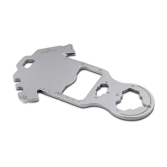 Multifunktionaler Schlüsselanhänger mit 18 Funktionen: Edelstahl Multitool inkl. Funktionsbeschreibung