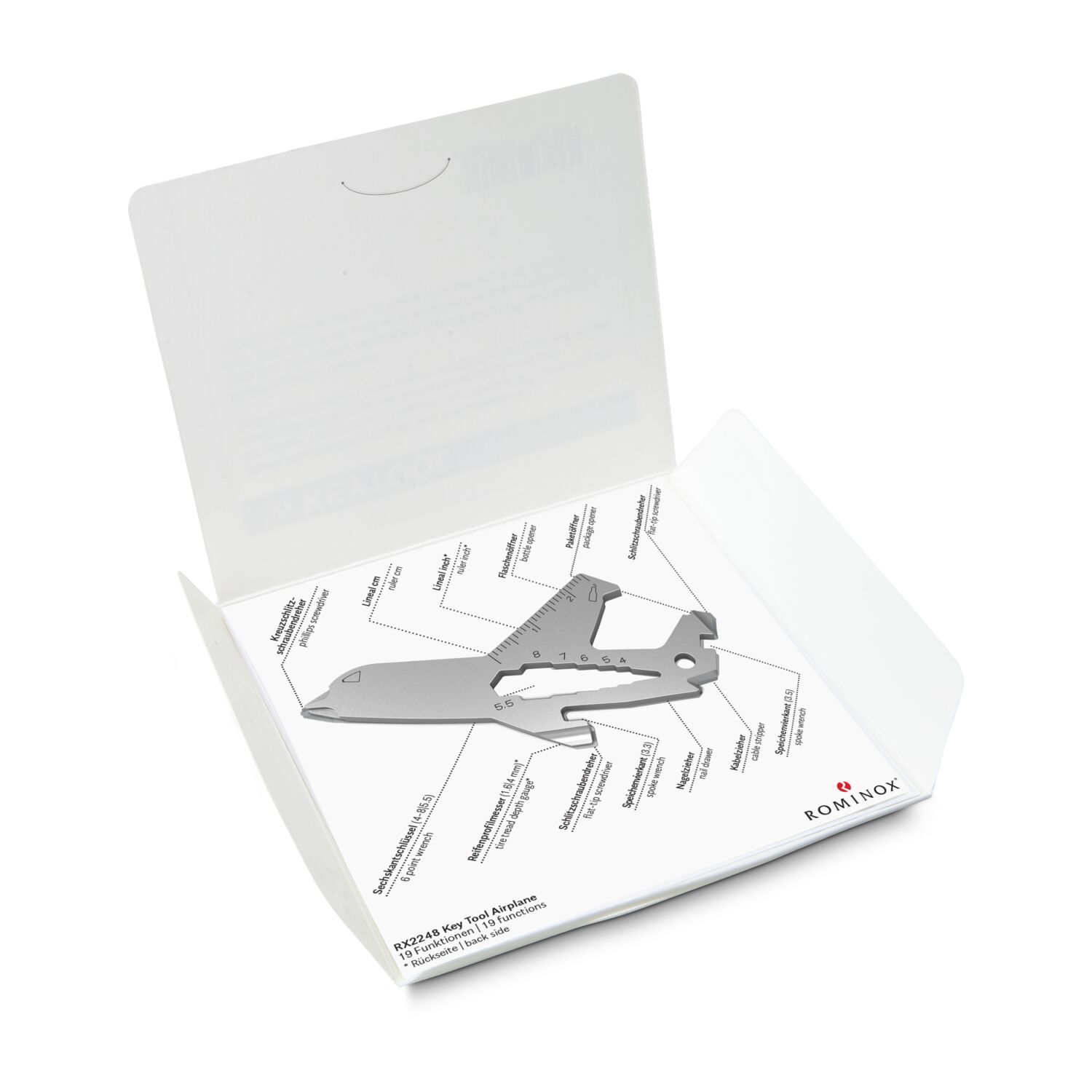 Das Key Tool kommt in einem „Werkzeug”-Mäppchen inkl. Funktionsbeschreibung. „An die Werkzeuge, fertig, los“!