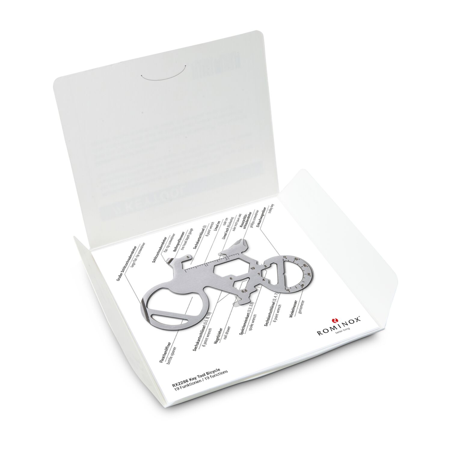 Das Key Tool kommt in einem „Werkzeug”-Mäppchen inkl. Funktionsbeschreibung. „An die Werkzeuge, fertig, los“!