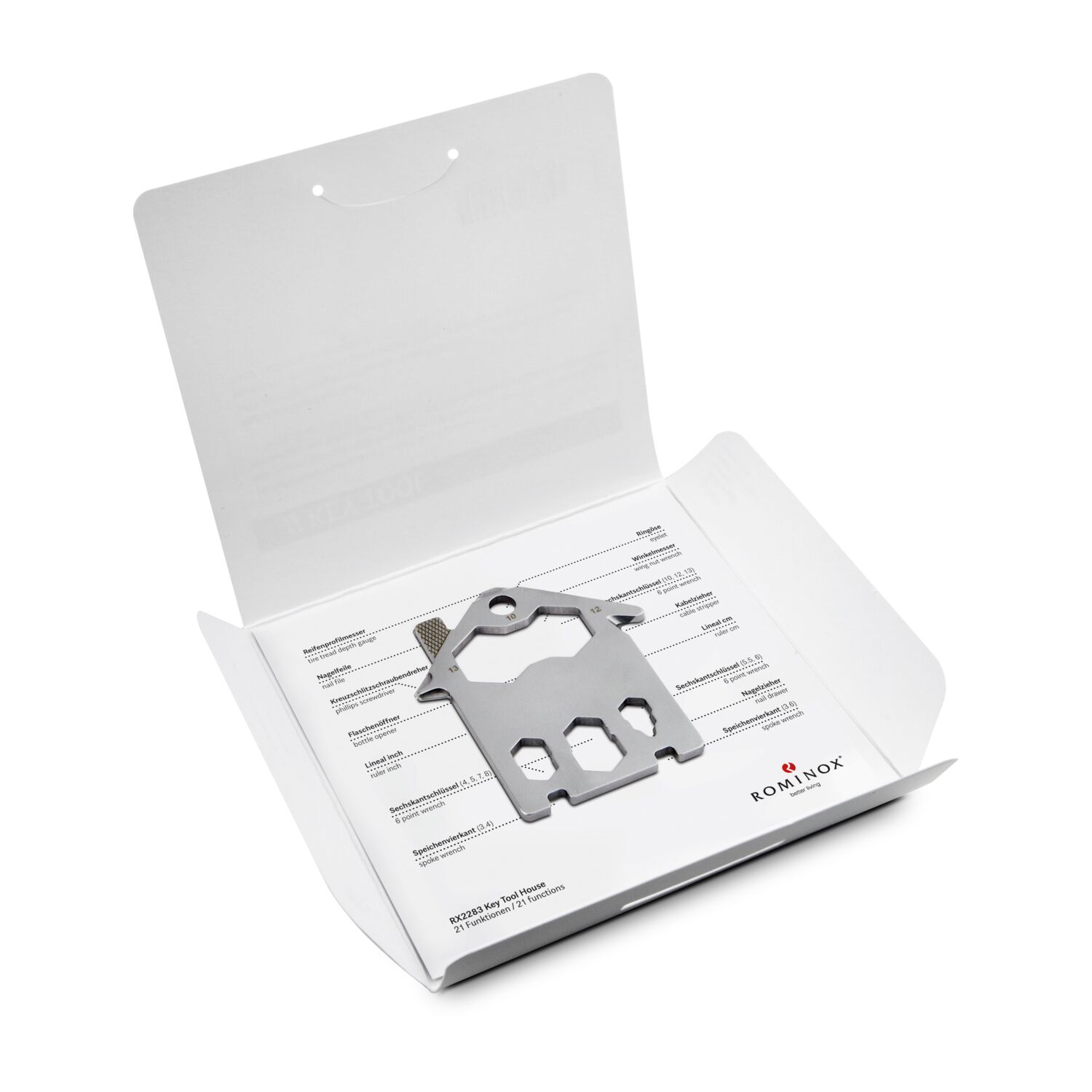 Das Key Tool kommt in einem „Danke”-Mäppchen inkl. Funktionsbeschreibung. „An die Werkzeuge, fertig, los“!